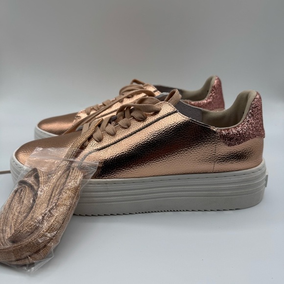 Joy Mangano Metallic Rose Women's Sneakers | Excellent Used Condition - Picture 2 of 9